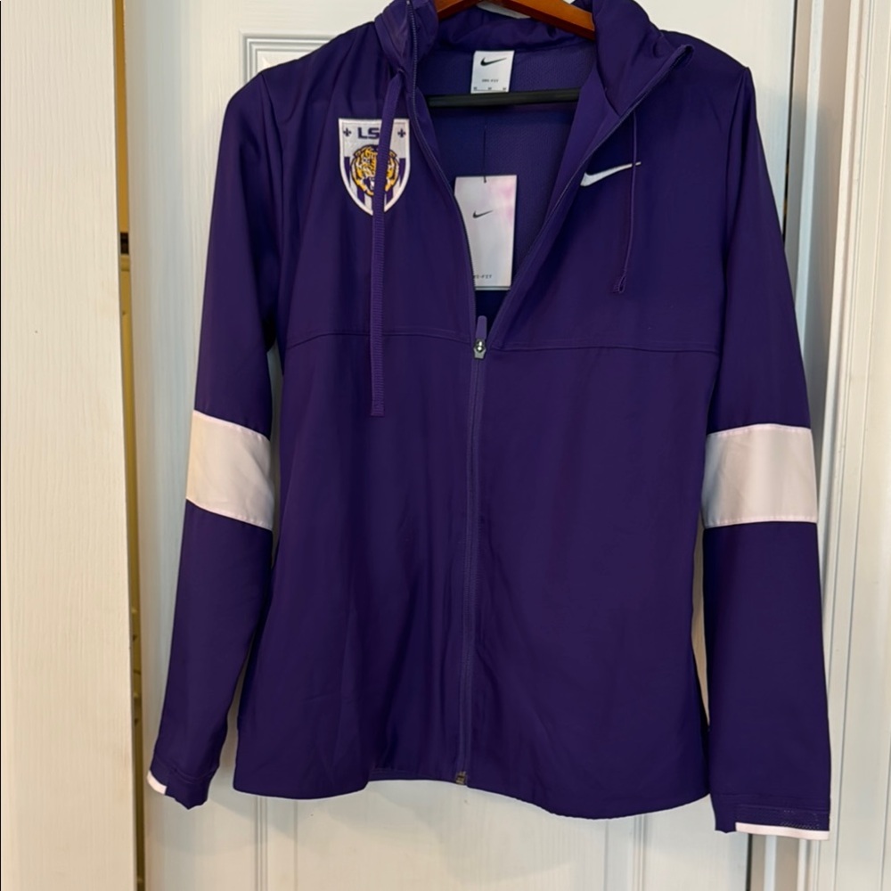 Nike Purple and White Utility Jacket with Modern Design LSU team issue